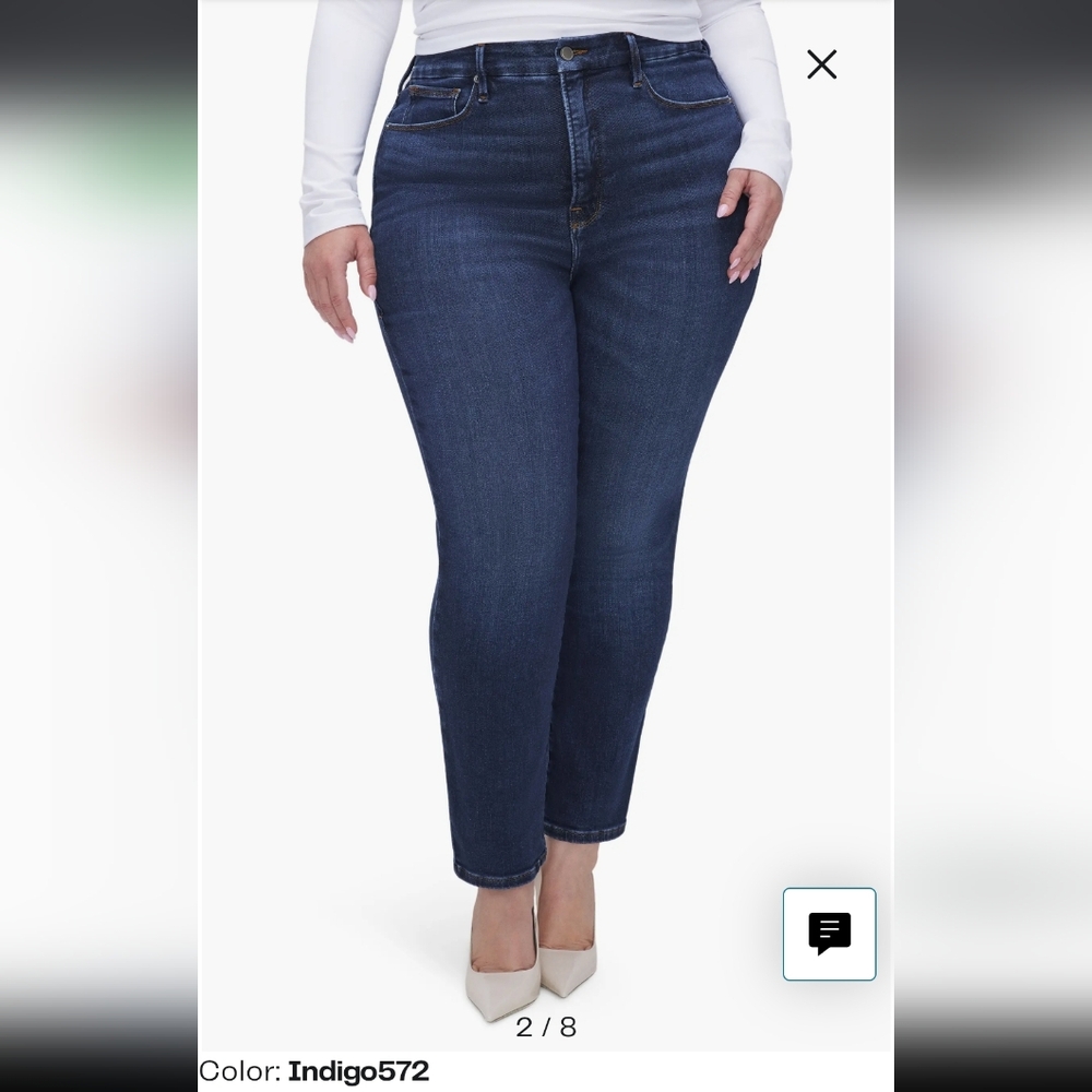 Good American Indigo Straight-Leg Jeans